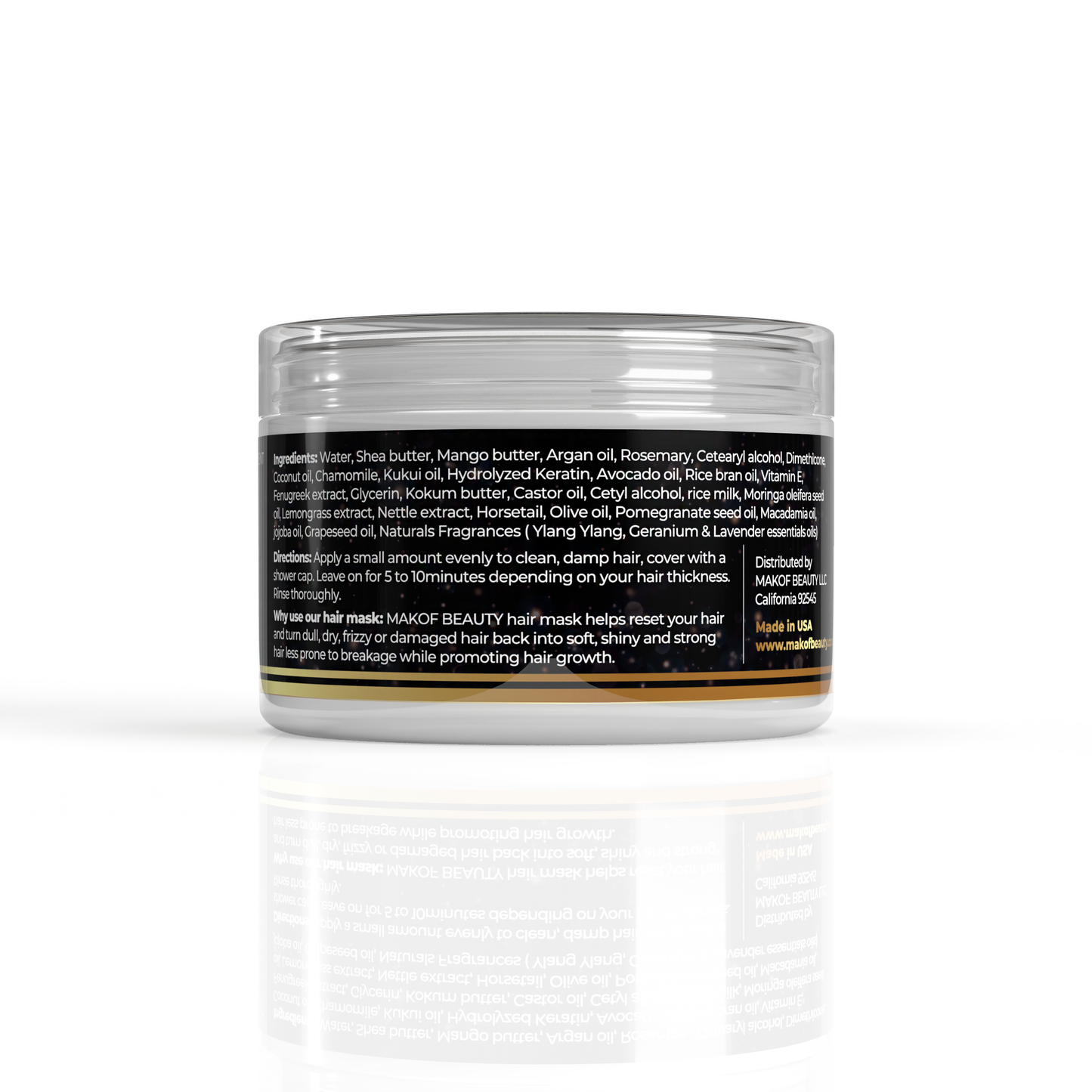 MAKOF BEAUTY Restorative Hair Growth Treatment, Deep Repair Hair Mask Treatment with Mango Butter, Shea Butter, Argan Oil, Natural Ingredients for All Hair Types, 10 Fl Oz
