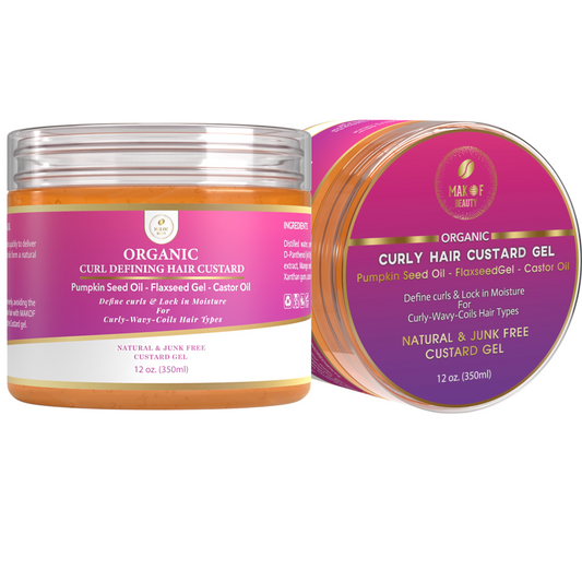Curls Define and Styling Custard Gel, Enhances Your Curls Definition and Hold Your Style. Formulated with Flaxseed, Pumpkin Seed & Rosemary. All Natural 12 fl oz