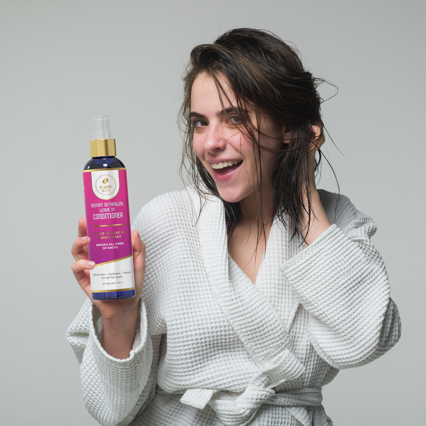 Instant Detangling 3 in 1 Leave-in Conditioner, Anti Frizz, Damage Repairing, Moisturizing with Argan Oil, Rosemary, for All Hair Types, 8 fl oz