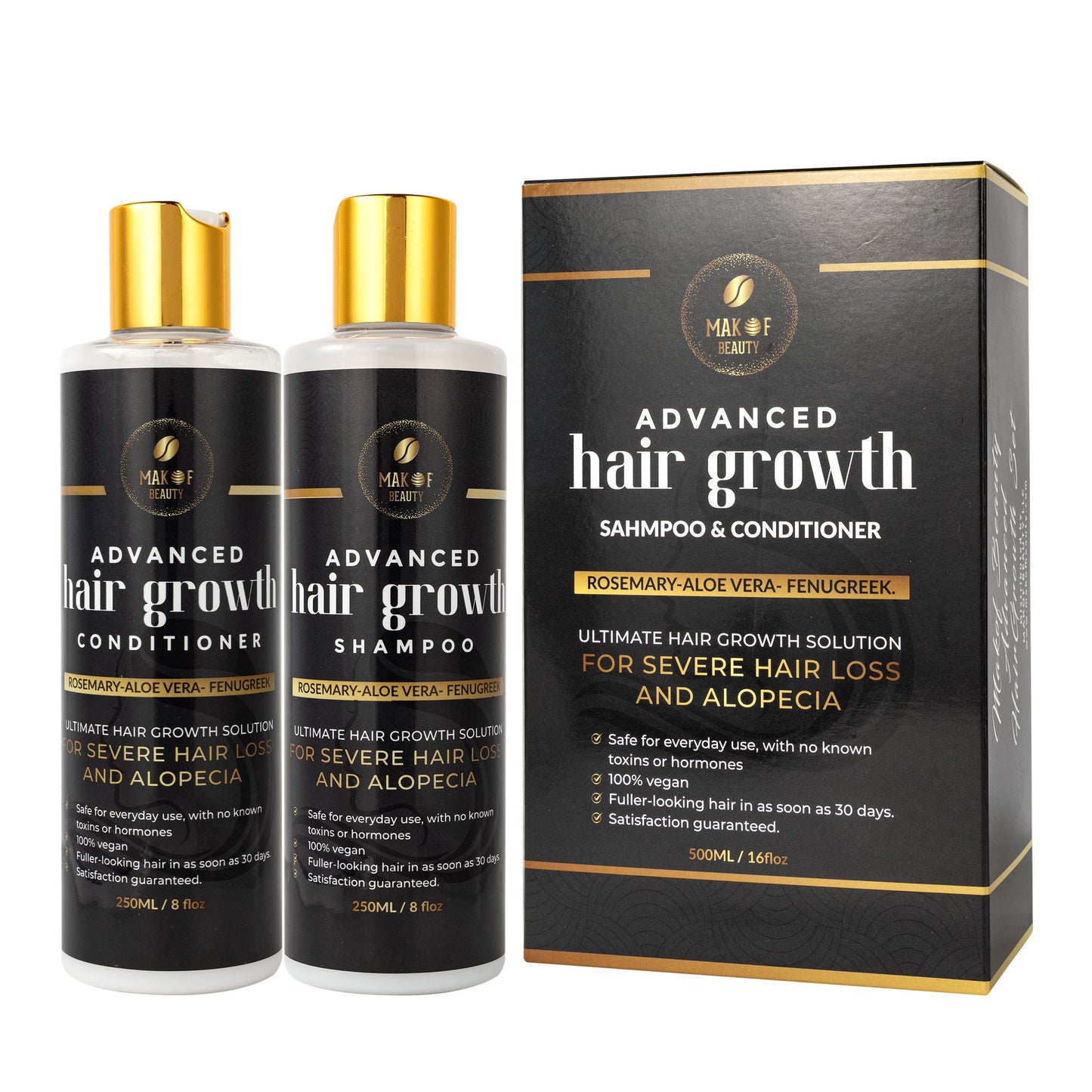 Rosemary Hair Growth Shampoo & Conditioner, Advanced hair treatment Set, Hair Treatment For Severe Hair loss Thinning hair. (ADVANCED HAIR SET Shampoo and Conditioner)