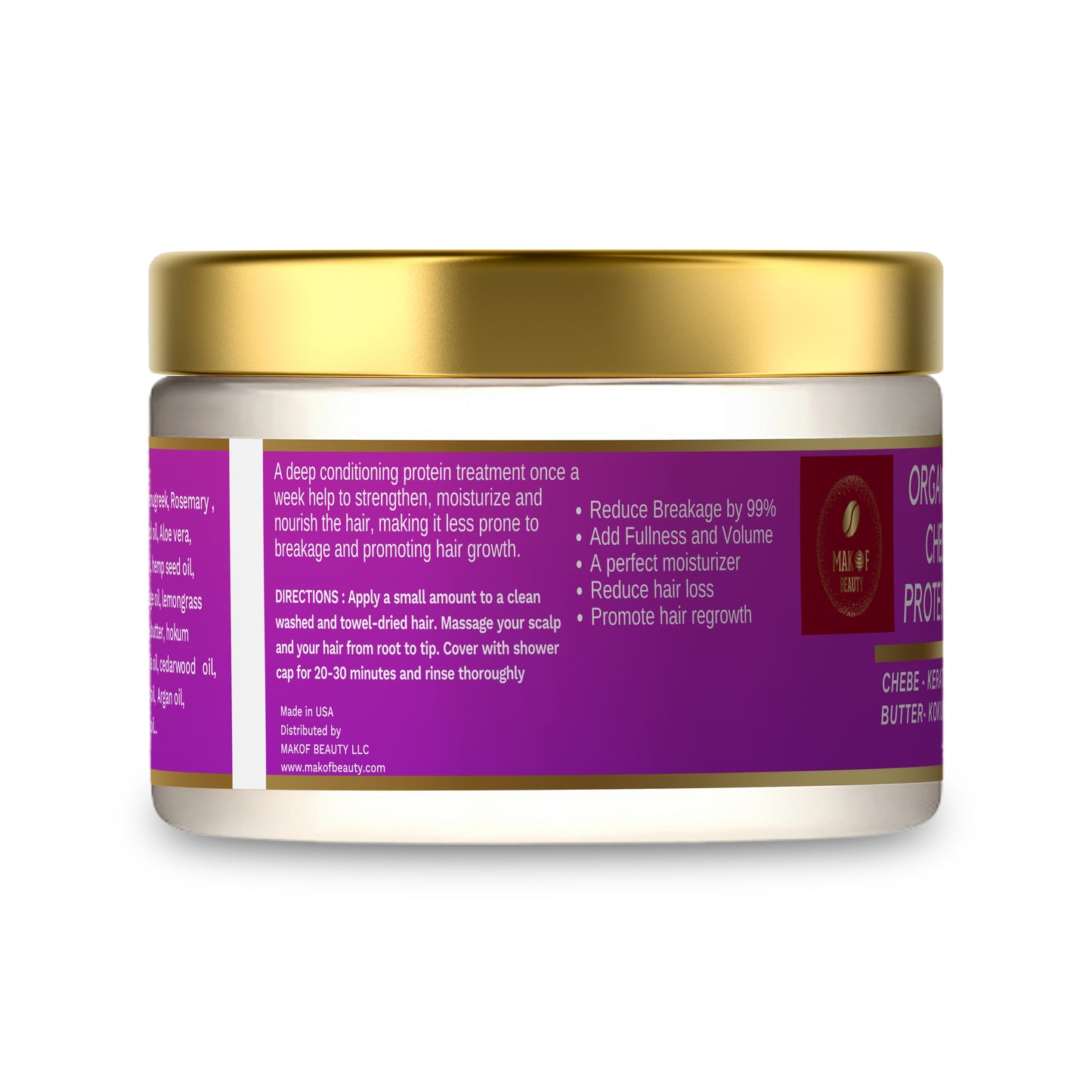 CHEBE DEEP CONDITIONER PROTEIN TREATMENT, creamy rich texture formulated with naturals butters and Ayurvedics herbs.