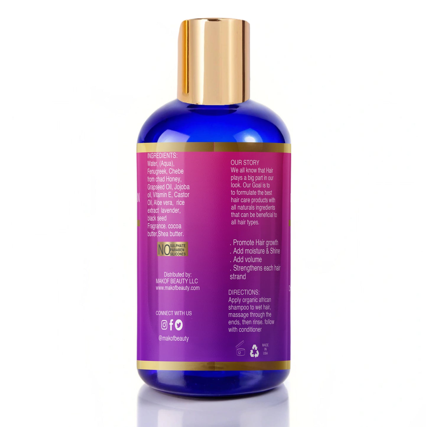 Fenugreek- Shea Butter Shampoo and Conditioner Hair Growth, moisturizing, length retention, stop Breakage. 16 oz