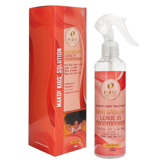 Kids LEAVE IN CONDITIONER For Kids , With Castor oil and Coconut oil, Soften, Detangles, Brings Curls Back To Life. 250ml, 100% vegan, No Parabens, Sulfate.