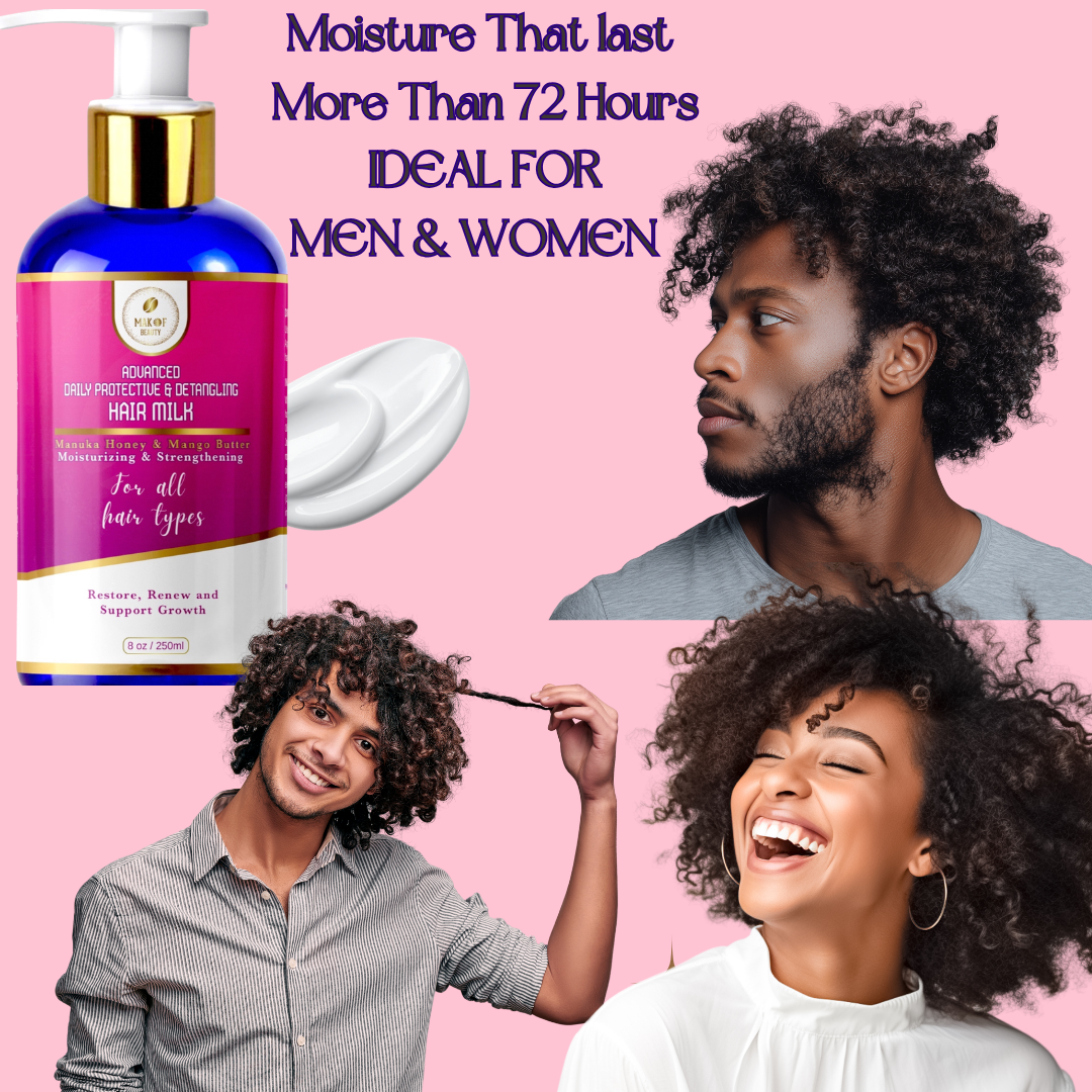 Leave-In Conditioner for Curly & Natural Hair - Detangling Hair Milk Moisturizer, Hydrates Dry Hair, Reduces Breakage & Frizz with Manuka Honey and Mango Butter - 8 oz.