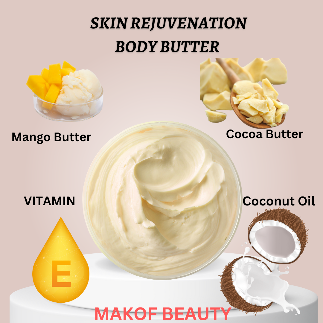 BODY BUTTER CREAM FOR DRY SKIN, COCOA BUTTER BODY CREAM WITH SHEA BUTTER AND COCONUT OIL, deeply moisturizing, nourishing and reducing appearance of Strech Marks. 8 fl oz