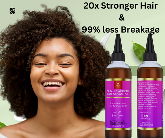 African Hair Growth Set. Hair Butter & Hair growth oil. with Shea, mango, cocoa butter – Fenugreek - Chebe - Indian Herbs, Aloe vera - Jamaican Black Castor Oil and others amazing oils. Formulated for type 3 and type 4 hair. 8 oz and 5 oz