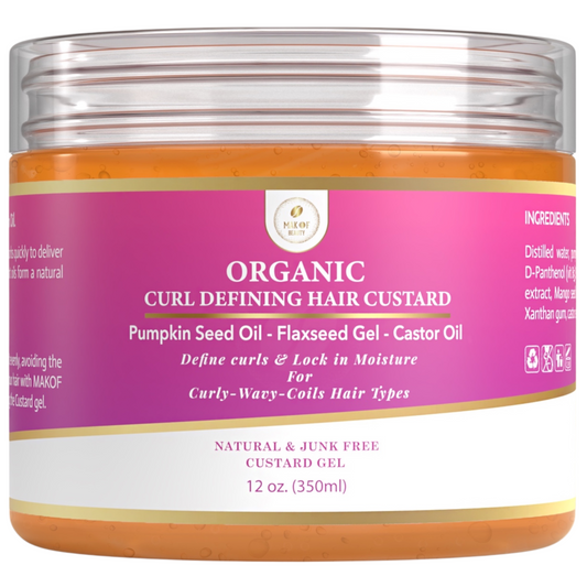 Curls Define and Styling Custard Gel, Enhances Your Curls Definition and Hold Your Style. Formulated with Flaxseed, Pumpkin Seed & Rosemary. All Natural 12 fl oz