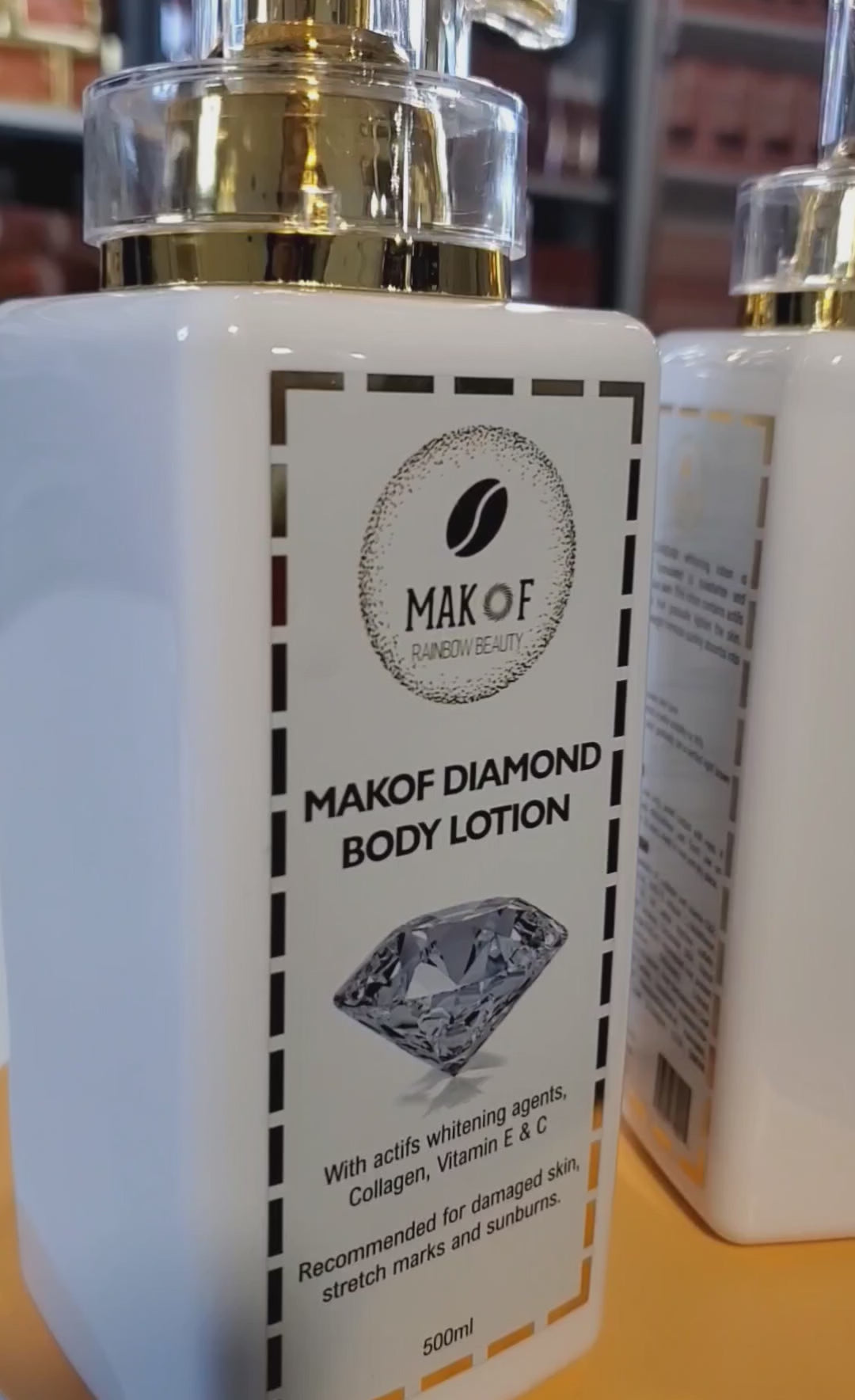 MAKOF DIAMOND BODY LOTION, Caramel skin tone Booster, remove all